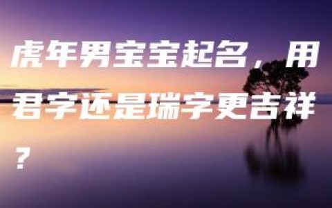 虎年男宝宝起名，用君字还是瑞字更吉祥？