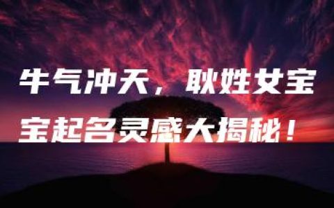 牛气冲天，耿姓女宝宝起名灵感大揭秘！