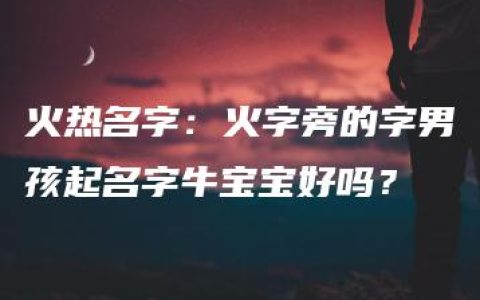 火热名字：火字旁的字男孩起名字牛宝宝好吗？