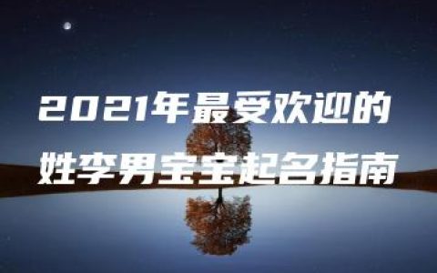 2021年最受欢迎的姓李男宝宝起名指南