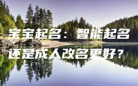 宝宝起名：智能起名还是成人改名更好？