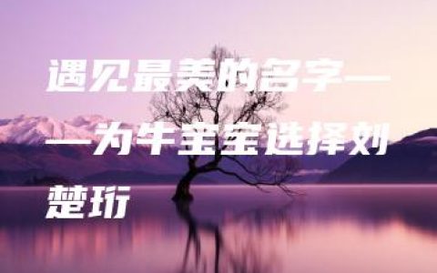 遇见最美的名字——为牛宝宝选择刘楚珩