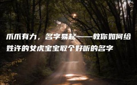 爪爪有力，名字易起——教你如何给姓许的女虎宝宝取个好听的名字