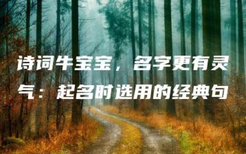 诗词牛宝宝，名字更有灵气：起名时选用的经典句