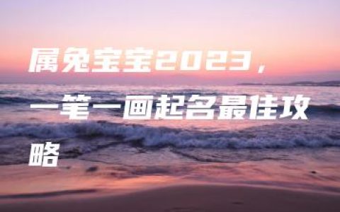 属兔宝宝2023，一笔一画起名最佳攻略