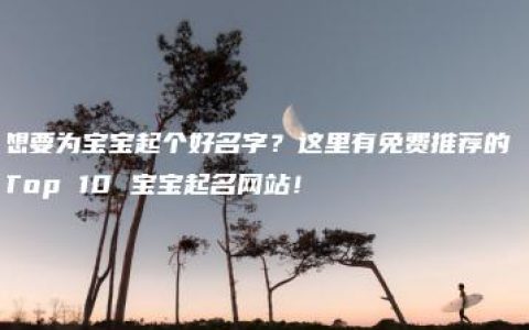 想要为宝宝起个好名字？这里有免费推荐的 Top 10 宝宝起名网站！