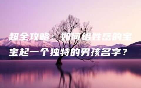 超全攻略：如何给姓岳的宝宝起一个独特的男孩名字？