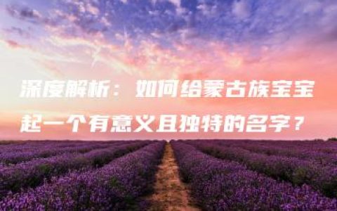 深度解析：如何给蒙古族宝宝起一个有意义且独特的名字？