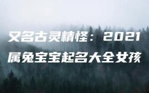 又名古灵精怪：2021属兔宝宝起名大全女孩