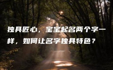 独具匠心，宝宝起名两个字一样，如何让名字独具特色？