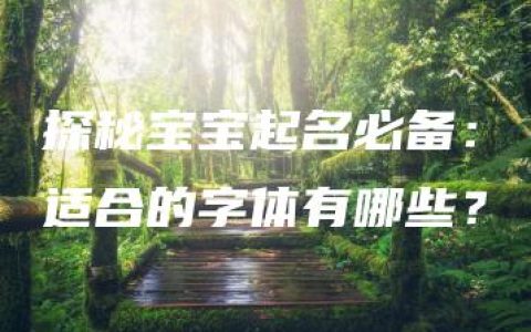 探秘宝宝起名必备：适合的字体有哪些？