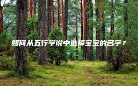 如何从五行学说中选择宝宝的名字？