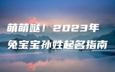 萌萌哒！2023年兔宝宝孙姓起名指南