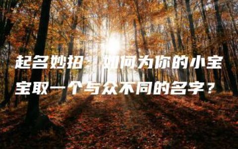 起名妙招：如何为你的小宝宝取一个与众不同的名字？