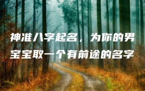 神准八字起名，为你的男宝宝取一个有前途的名字