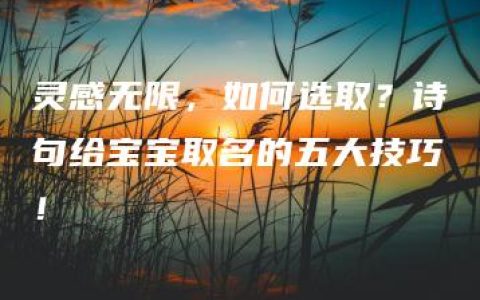 灵感无限，如何选取？诗句给宝宝取名的五大技巧！