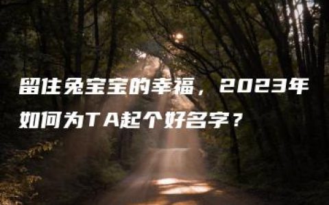 留住兔宝宝的幸福，2023年如何为TA起个好名字？