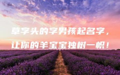 草字头的字男孩起名字，让你的羊宝宝独树一帜！