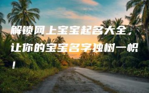 解锁网上宝宝起名大全，让你的宝宝名字独树一帜！