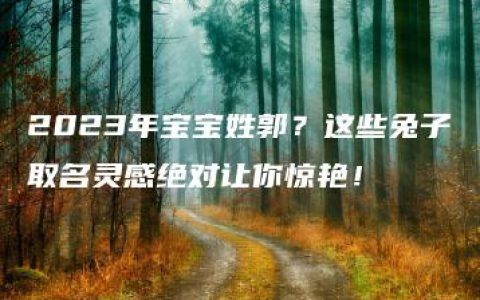 2023年宝宝姓郭？这些兔子取名灵感绝对让你惊艳！