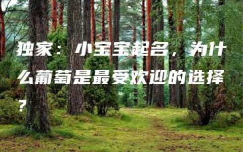 独家：小宝宝起名，为什么葡萄是最受欢迎的选择？