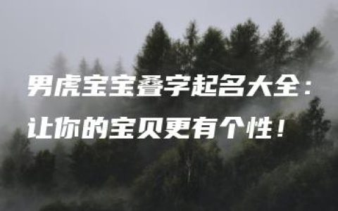 男虎宝宝叠字起名大全：让你的宝贝更有个性！