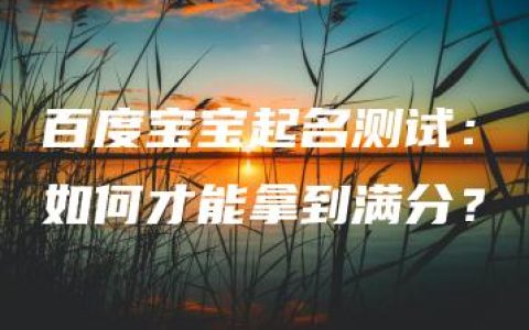 百度宝宝起名测试：如何才能拿到满分？