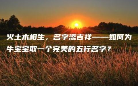 火土木相生，名字添吉祥——如何为牛宝宝取一个完美的五行名字？