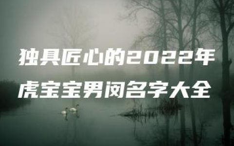 独具匠心的2022年虎宝宝男闵名字大全