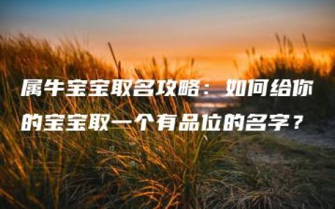 属牛宝宝取名攻略：如何给你的宝宝取一个有品位的名字？