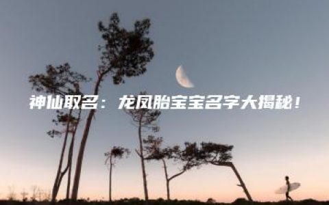 神仙取名：龙凤胎宝宝名字大揭秘！