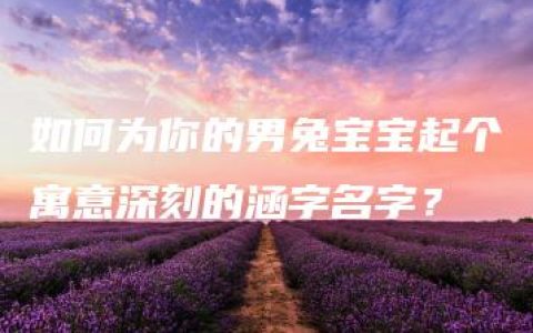 如何为你的男兔宝宝起个寓意深刻的涵字名字？