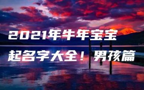 2021年牛年宝宝起名字大全！男孩篇