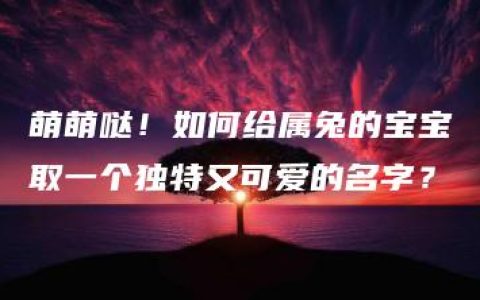 萌萌哒！如何给属兔的宝宝取一个独特又可爱的名字？