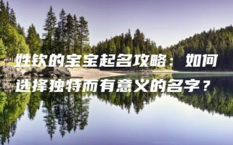 姓钦的宝宝起名攻略：如何选择独特而有意义的名字？