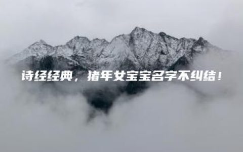 诗经经典，猪年女宝宝名字不纠结！