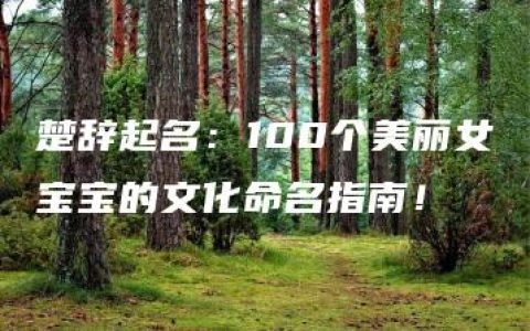 楚辞起名：100个美丽女宝宝的文化命名指南！