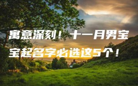 寓意深刻！十一月男宝宝起名字必选这5个！