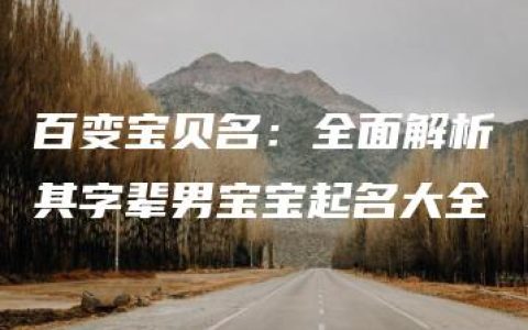 百变宝贝名：全面解析其字辈男宝宝起名大全