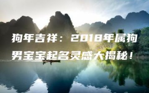 狗年吉祥：2018年属狗男宝宝起名灵感大揭秘！