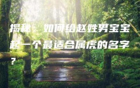 揭秘：如何给赵姓男宝宝起一个最适合属虎的名字？