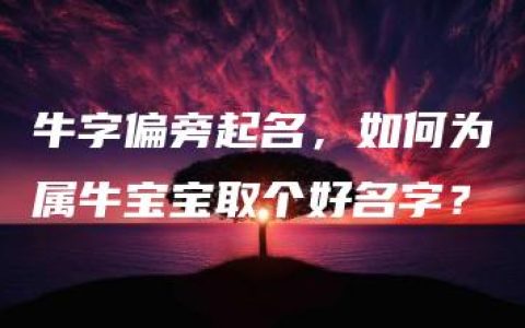 牛字偏旁起名，如何为属牛宝宝取个好名字？