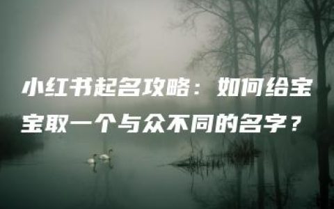 小红书起名攻略：如何给宝宝取一个与众不同的名字？