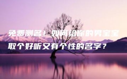 免费测名！如何给你的男宝宝取个好听又有个性的名字？