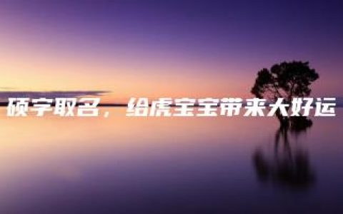 硕字取名，给虎宝宝带来大好运