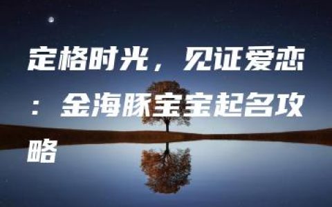 定格时光，见证爱恋：金海豚宝宝起名攻略