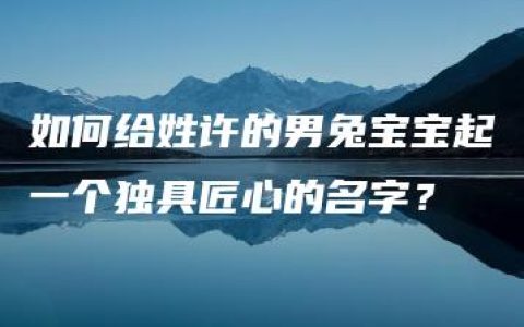 如何给姓许的男兔宝宝起一个独具匠心的名字？