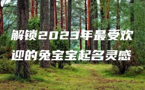 解锁2023年最受欢迎的兔宝宝起名灵感