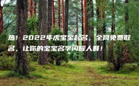 热！2022年虎宝宝起名，全网免费取名，让你的宝宝名字闪耀人群！