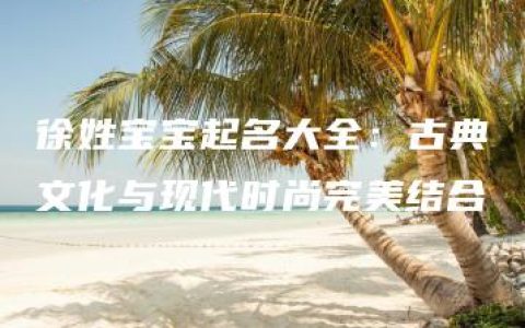 徐姓宝宝起名大全：古典文化与现代时尚完美结合